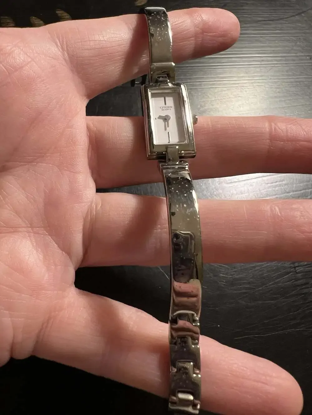 VTG Citizens Quartz Womens Bracelet Watch White Dial Stainless Steel New Battery